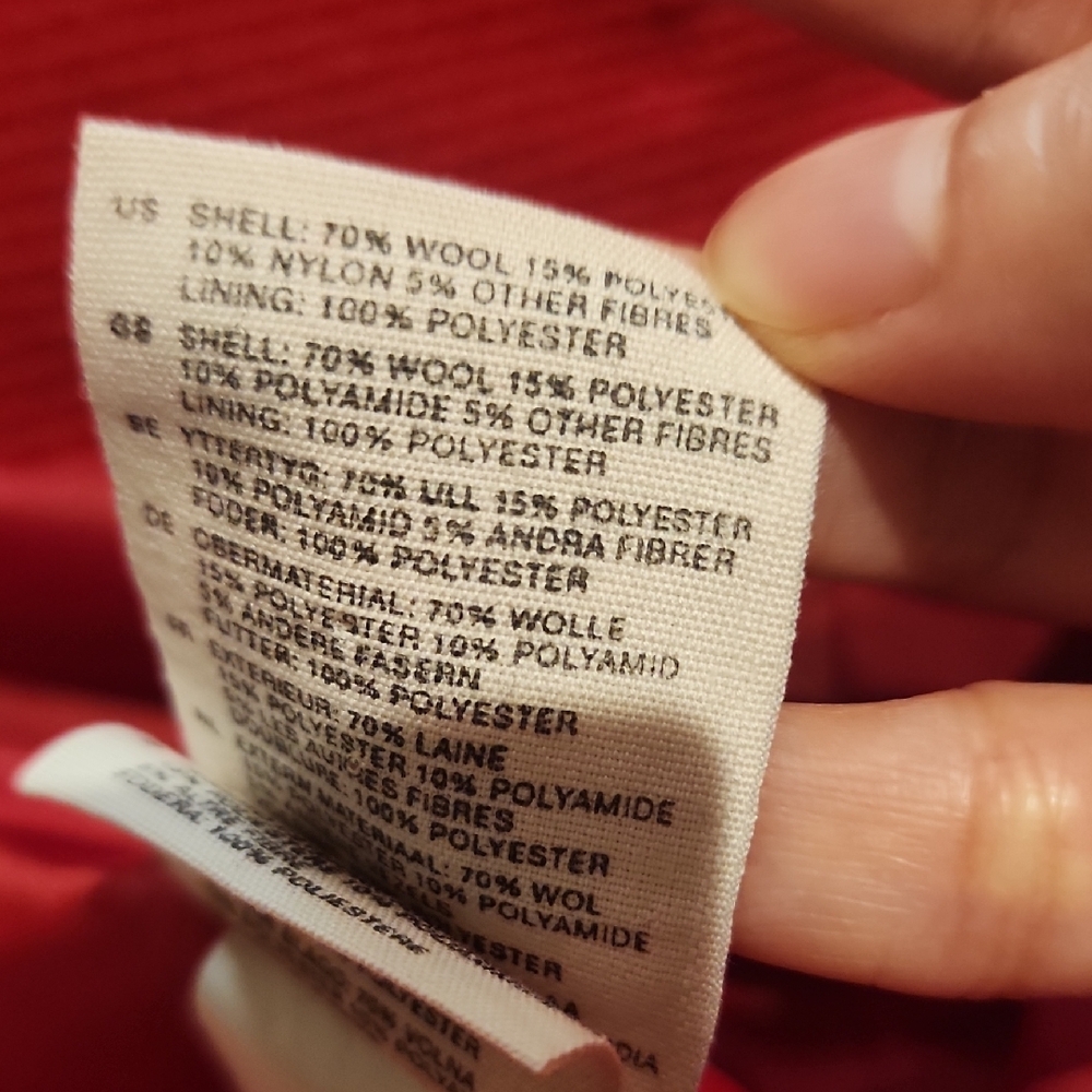 Elegant Red H&M Vintage Women's Wool Coat - Picture 11 of 12